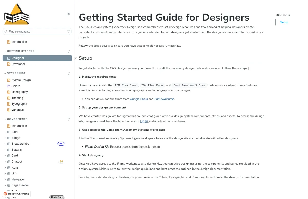 Component Library typography